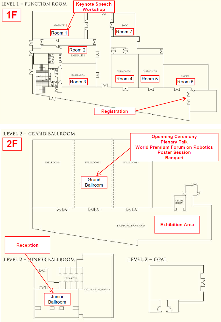 Floor Map of Conference Rooms IEEE icma2024